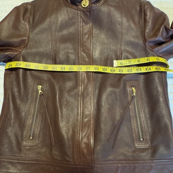 Coach Women’s Size 10 Brown Leather Moto Jacket - Picture 8 of 9